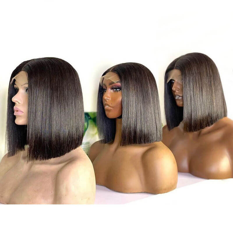 Jasperel Cheap 13x4 Full Frontal Short Straight Bob Wigs Curly Lace Frontal Human Hair Wigs For Girls
