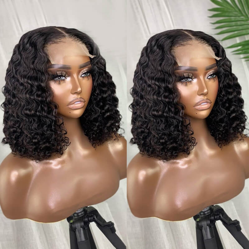 Jasperel Cheap 13x4 Full Frontal Short Straight Bob Wigs Curly Lace Frontal Human Hair Wigs For Girls