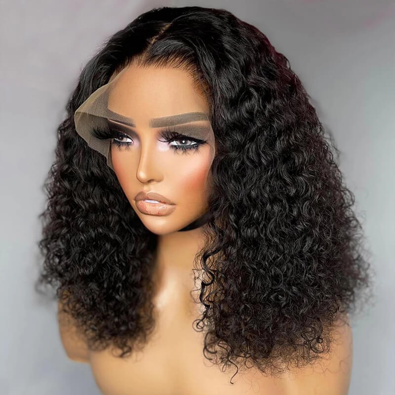 Jasperel Cheap 13x4 Full Frontal Short Straight Bob Wigs Curly Lace Frontal Human Hair Wigs For Girls