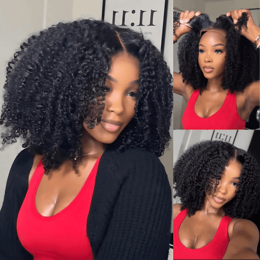 250% Density Kinky Curly 6x4 / 13x4 Lace Front Glueless Human Hair Wig Flash Sale